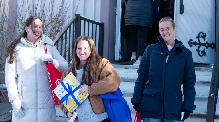 Students gather to donate books to a local elementary school