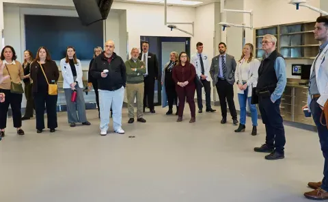 Maine lawmakers and Portland Counselors get a first look at UNE's new medical educational facility on Jan. 10. 